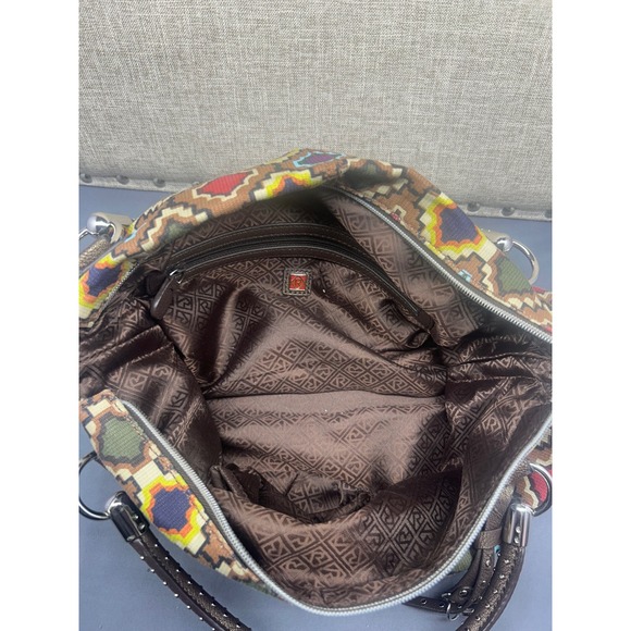 Relic‎ Bright Geometric Print Hobo Handbag With Studded Handles - Picture 5 of 6